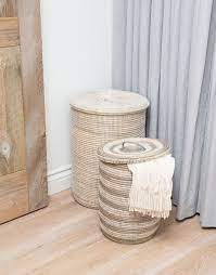 Hamper Silver Stripe Hamper Bathroom Hampers Bedroom Hamper