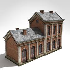 3d Model Old Style Factory 3d Model Old Factory Model Trains Minecraft Medieval House