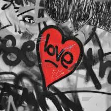 Black And White Graffiti Wallpaper Red Painted Love Heart On Graffiti Covered Black And White Wall Black And White Graffiti Graffiti Black And White Picture Wall