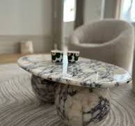 Modern Calacatta Viola Marble Coffee Table - Living Room End Table - Side  Table