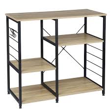 Find many great new & used options and get the best deals for mdesign corner plastic/metal freestanding stackable organizer shelf for kitchen at the best online prices at ebay! Kitchen Shelf Made Of Metal And Wood With 5 Shelves Woltu Eu