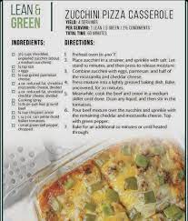 Zucchini Pizza Casserole Lean And Green Meals Lean Protein Meals Pizza Casserole