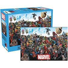 The completed puzzle measures 32 x 45 inches. Marvel Comics Cast 3 000 Piece Puzzle Entertainment Earth