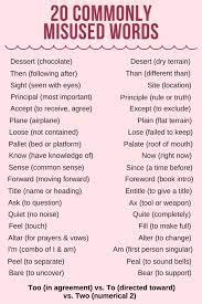 Commonly Misused Words 100 Most Commonly Misused Words And Phrases Eslbuzz Learning English Misused Words Learn English Words Learn English