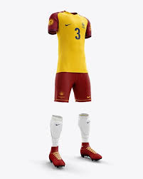 Men S Full Soccer Team Kit Mockup Hero Shot In Apparel Mockups On Yellow Images Object Mockups In 2020 Clothing Mockup Design Mockup Free Shirt Mockup