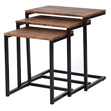 Gaia nesting coffee table, set of 2. Framodo 3pc Stacking Nesting Coffee Table Set Of 3 End Side Tables Set Living Room Sofa Snack Table Brown Buy Online In Brunei At Brunei Desertcart Com Productid 53093891