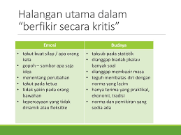 Perkataan kritis adalah berasal dari satu perkataan inggeris iaitu 'critic' kata dasar 'kritis' merupakan perkataan greek 'kriths' (kritikos) yang membawa erti menimbang (judge). Pemikiran Kritis Dan Kreatif Speaker Deck