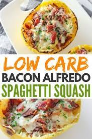 Bacon Alfredo Spaghetti Squash Recipe Macro Meals Healthy Food Alternatives Beef Recipes