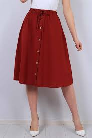 Kiremit Dugmeli Bayan Etek 12957b High Waisted Skirt Skirts Fashion