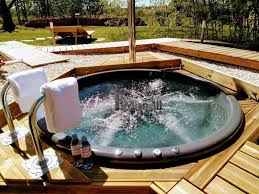 Wood Fired Electrically Heater Hot Tub Sunken Built In Terrace Fiberglass Jacuzzi Sunken Hot Tub Hot Tub Hot Tub Garden