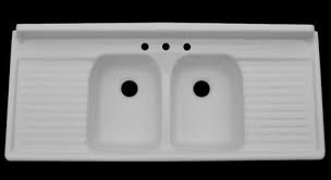 Double bowl farmhouse sink with drainboard. 9 Sources For Farmhouse Drainboard Sinks Reproduction Vintage