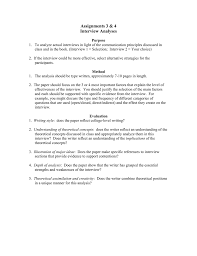 Do you know how to make your case to an. Assignments 3 Amp 4 Interview Analyses