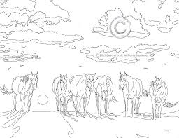 Sleepy Sunset Horse Coloring Page Horses At Sunset Or Sunrise By Stillhorseart On Etsy Horse Coloring Horse Coloring Pages Animal Coloring Pages