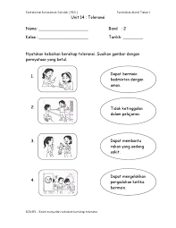 Rpt pendidikan moral tahun 2 2021 rpt pendidikan moral tahun 3 2021 rpt kssr, dskp, pppm, upsr and education news. Insrument Pbs Kssr Pendidikan Moral Tahun 1 Toleransi Band 2