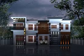 The second story of this house plan has several bedrooms. Two Storey House Plan With 2 Balconies Modern Flat Roof House