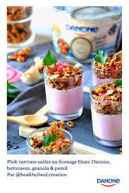 Pink Verrines Salees Au Fromage Blanc Danone Betterave Granola Persil Par Healthyfood Creation Brunch Dimanche Brunch Idees Brunch