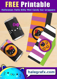 Free candy bar printable wrappers not holiday. Free Printable Halloween Hello Kitty Mini Candy Bar Wrappers