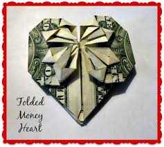 This video origami tutorial shows how to fold a money bill of any denomination into a heart. Make It Easy Crafts Dollar Bill Valentine Heart