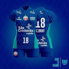 Pegue na mão do brasil e o puxe para fora. Design Do Uniforme Azul 2019 2020 Osasco Voleibol Clube Voleibol Marketing Esportivo Osasco Volei