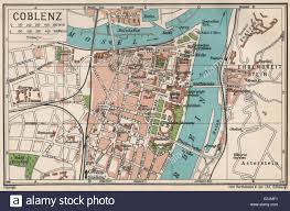 Deutschland bereits im märz 1933 den krieg. Coblenz Karte Stadtplan Vintage Stadt Deutschland 1933 Stockfotografie Alamy