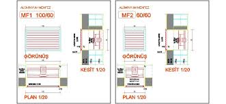 Aluminyum Menfez Detay Cizimleri Cizim Mimari Autocad