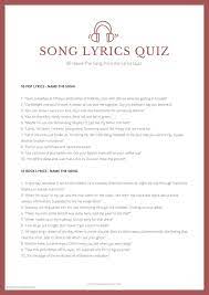 Music Lyric / Name The Song Quiz (2022)