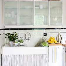 Replacing your upper cabinets with open shelving gives your kitchen a lighter, more open look, and it's a great way to put beautiful dishware on display. Ikea Frosted Glass Kitchen Cabinets Design Ideas