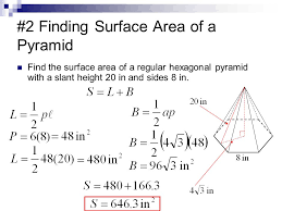 Surface area of a pyramid. Surface Areas Of Pyramids Unit 5 Lesson Ppt Download