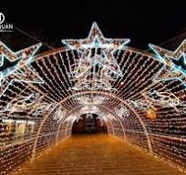 Christmas Arch Lights Santa Tunnel Lighting Motif Decorations LED Lamps  Decorative Street Mall Ornaments