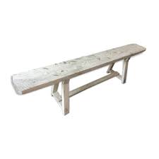 Banc De Campagne Ancien Patine Blanche Banc Chaise Vintage Salle De Cours