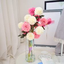 Allium 'ping pong' has unusual fuzzy looking spheres of white flowers opening from buds tinged pink. 3 Head Silk Artificial Flowers Ball Ping Pong Chrysanthemum Flowers Bouquet Home Wedding Decorative Diy Pompom Fake Flower Artificial Dried Flowers Aliexpress