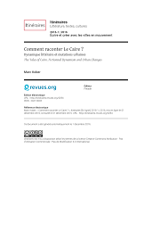 PDF) Comment raconter Le Caire ?: Dynamique littéraire et mutations urbaines