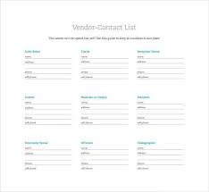 Contact List Template 14 Download Free Documents In Pdf Word Contact List Wedding Vendors Checklist Diy Wedding Binder