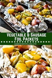 Foil pack meals are all the rage right now. Delicious And Easy Foil Packet Meal These Vegetable Sausage Foil Packets Are A Whole Meal In O Foil Packet Meals Smoked Sausage Recipes Easy Sausage Recipes