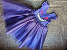 Gengar Inspired Pokemon Tulle Dress or Without Tulle for Girls Toddlers  Kids Handmade Custom Flutter Sleeves Optional 