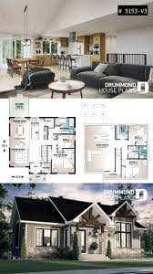 Ranch house plans tend to be simple, wide, 1 story dwellings. Decouvrez Le Plan 3153 V3 Barrington 4 Qui Vous Plaira Pour Ses 2 3 4 Chambres Et Son Style Farmhouse Budget House Plans Modern Farmhouse Plans Drummond House Plans