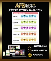 Angka Togel Sydney 28 Agustus 2019 Afbtoto Sydney 31 Agustus 12 Agustus