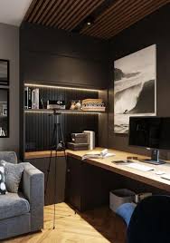 Tapis Rayures Bureau Amenagement Maison Style Masculin Office Interior Design Home Office Setup Home Office Design