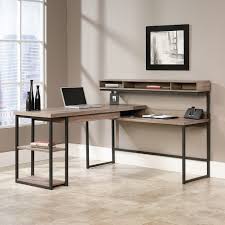 Sauder Transit Multi Tiered L Shaped Desk Salted Oak Item 382889 Home Office Design Home Office Furniture Home Office Desks