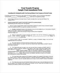 Check spelling or type a new query. Free 8 Trust Amendment Forms In Pdf