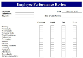 Free Employee Performance Review Form Template Lamasa