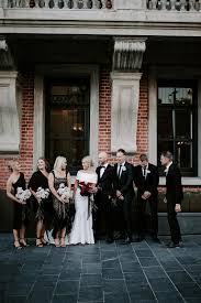 Black And White Wedding Party Attire Moody Burgundy Wedding With Modern And Abstract Details Black Bridal Parties Bridal Party Attire Black Bridal