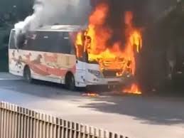 Maharashtra: State transport bus catches fire in Pune; all 42 passengers  rescued safely - The Economic Times Video | ET Now