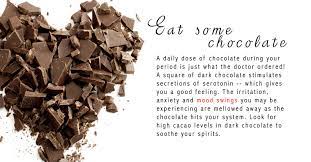 Serotonin levels increase with the amount of cacao, so darker chocolate, or raw cacao gives you the most effect. A Daily Dose Of Chocolate During Your Period Is Just What The Doctor Ordered Chocolate Eat Feel Good