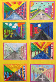 One Point Perspective Art Project Grade 4 Perspective Art Art Lessons Elementary Art