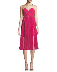 Self Portrait Pleated Chiffon Midi Cocktail Dress Casual Cocktail Dress Midi Cocktail Dress Trendy Cocktail Dresses