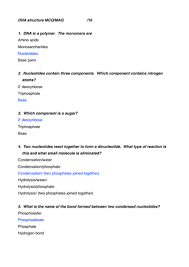 Thanks for visiting our site. Dna Structure Replication Mcqs Maqs Teaching Resources