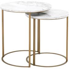 Choose from contactless same day delivery, drive up and more. Efl 6105 Bgld Wht Carrera Nesting Table Set In White Marble On Brushed Gold