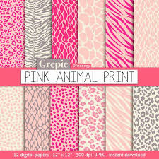 Download Pink Animal Print Digital Paper Pink Animal Print With Pink Zebra Pink Panther Tiger Giraffe Leopard Patter Digital Paper Digital Scrapbook Paper Prints