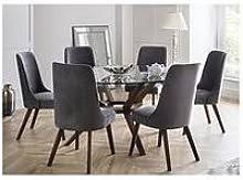 Six designer style trinity dining chairs. Glass Dining Table And 6 Chairs Shop Online And Save Up To 54 Uk Lionshome